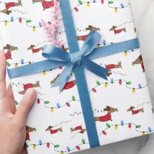 Cadeau Papier d'enveloppement des lumières des arbres de
