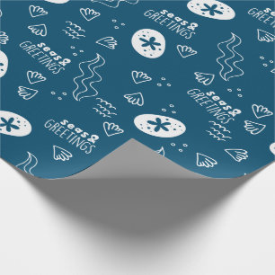 Cadeau Papier d'enveloppement des mers et des salutations
