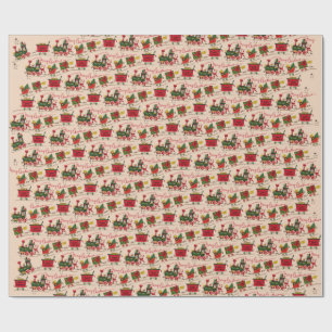 Cadeau Papier d'enveloppement des trains de Noël