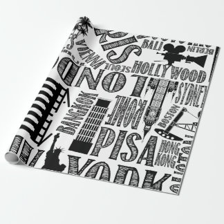 Cadeau Papier d'enveloppement des villes du monde