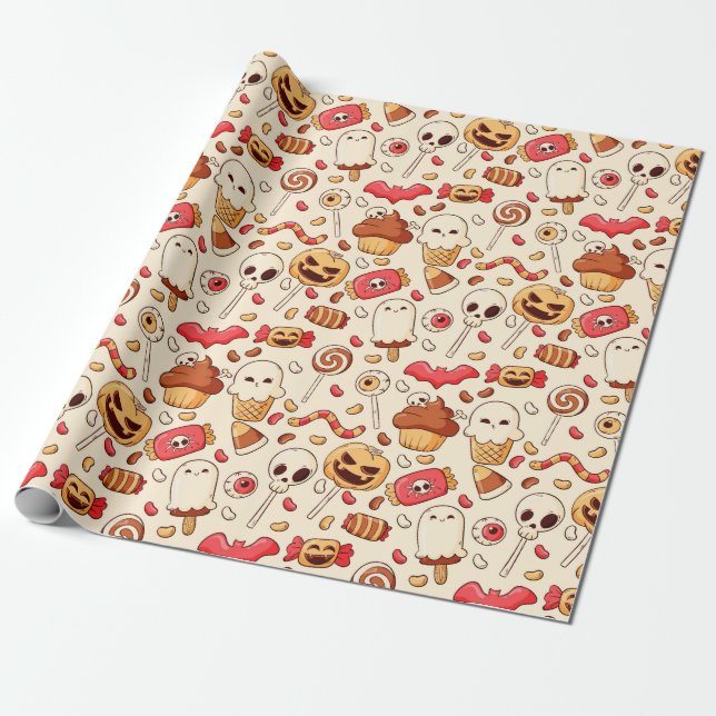 Cadeau Papier d'enveloppement d'Halloween (Déroulé)