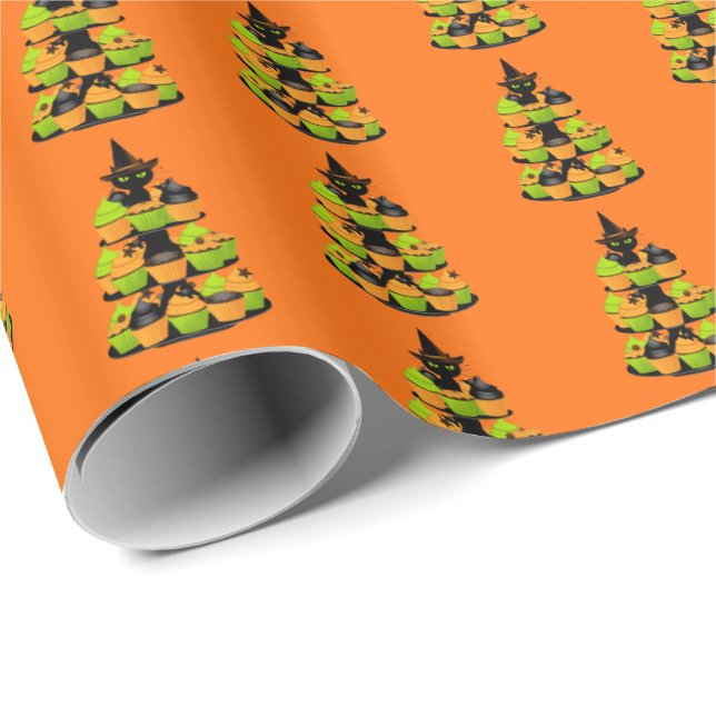 Cadeau Papier d'enveloppement d'Halloween (Coin rond)