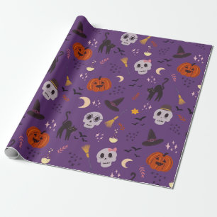 Cadeau Papier d'enveloppement d'Halloween - Citrouilles, 