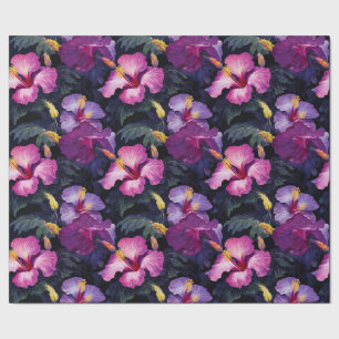 Cadeau Papier d'enveloppement d'hibiscus d'aquarelle