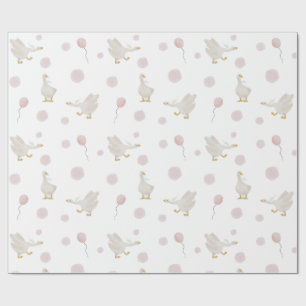 Cadeau Papier d'enveloppement d'oie rose