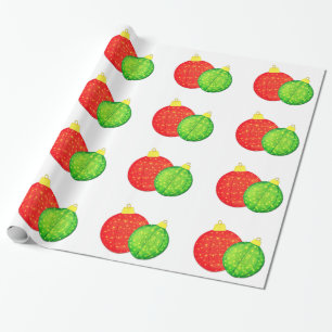 Cadeau Papier d'enveloppement d'ornements rouges et verts