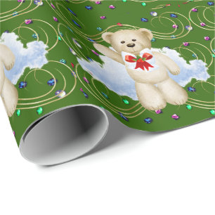Cadeau Papier d'enveloppement d'ours en peluche de Noël
