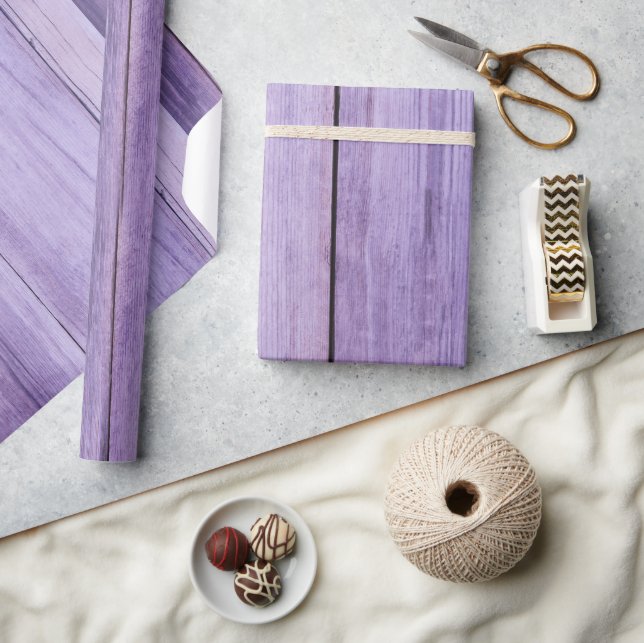 Cadeau Papier d'enveloppement en bois violet rustique (Artisanat)