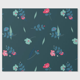 Cadeau Papier d'enveloppement floral du jardin de minuit