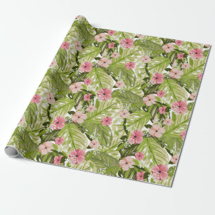 Cadeau Papier d'enveloppement floral et Feuille tropical