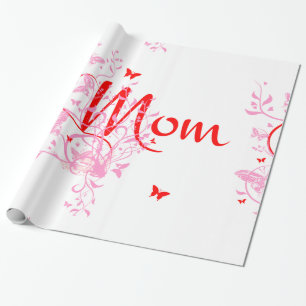 Cadeau Papier d'enveloppement Floral Maman