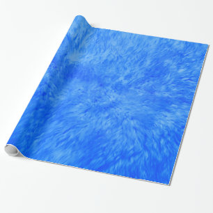 Cadeau Papier d'enveloppement français fourrure bleu