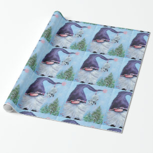 Cadeau Papier d'enveloppement Gnome & Opossum de Noël
