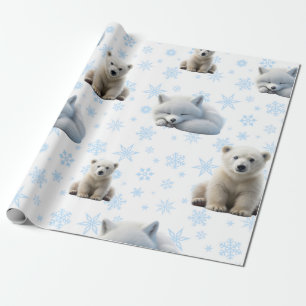 Cadeau Papier d'enveloppement hivernal mignon