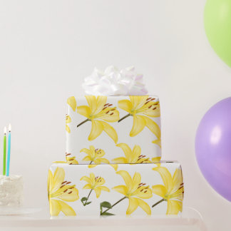 Cadeau Papier d'enveloppement jaune mat Lily