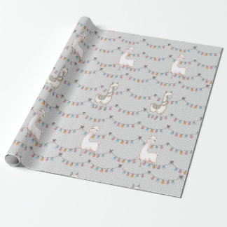 Cadeau Papier d'enveloppement Llama Party