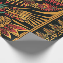 Papier d'enveloppement mat Cyan "Aztec Dream"