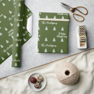 Cadeau Papier d'enveloppement monogramme de Noël simple