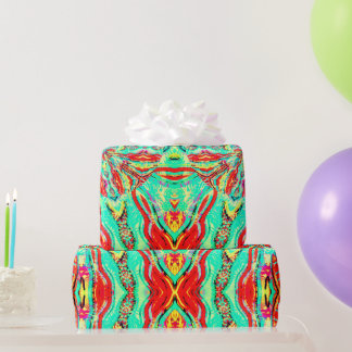 Cadeau Papier d'enveloppement Motif Aqua Green Party