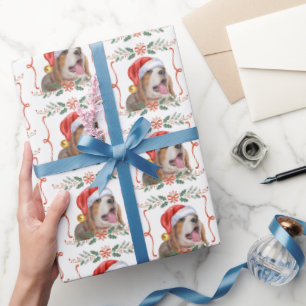 Cadeau Papier d'enveloppement Motif de chien de Noël beag