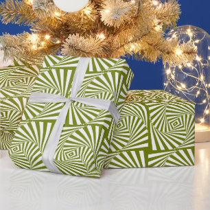 Cadeau Papier d'enveloppement Motif géométrique vert