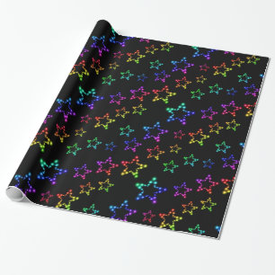 Cadeau Papier d'enveloppement Motif Rainbow Stars