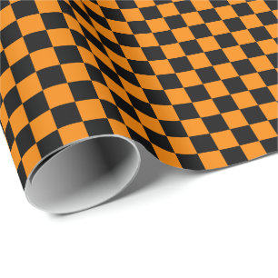 Cadeau Papier d'enveloppement moyen en noir et orange
