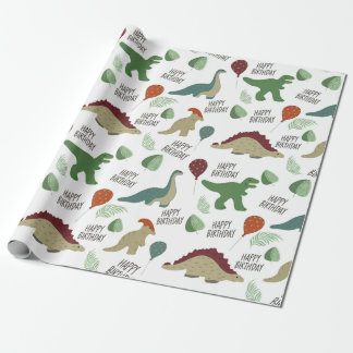 Cadeau Papier d'enveloppement Neutre Dinosaure