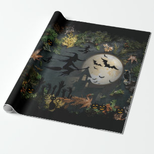 Cadeau Papier d'enveloppement nocturne pour sorcières