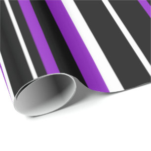 Cadeau Papier d'enveloppement noir, violet et blanc