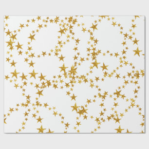 Cadeau Papier d'enveloppement or et blanc simple