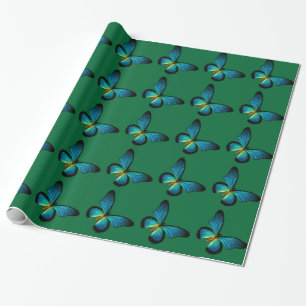 Cadeau Papier d'enveloppement papillon bleu