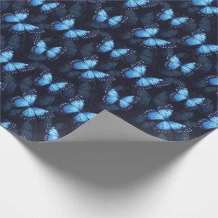 Cadeau Papier d'enveloppement papillon bleu