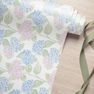 Cadeau Papier d'enveloppement Pastel Floral Hydrangea