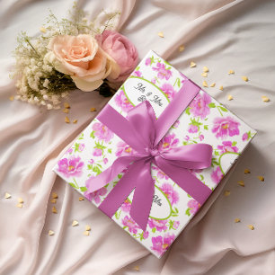Cadeau Papier d'enveloppement personnalisé Pretty Pink Pe