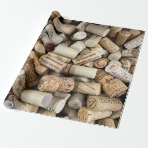 Cadeau Papier d'enveloppement photo Vin Corks
