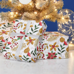 Cadeau Papier d'enveloppement Plante de Noël