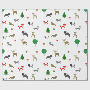 Cadeau Papier d'enveloppement pour animaux de la forêt d