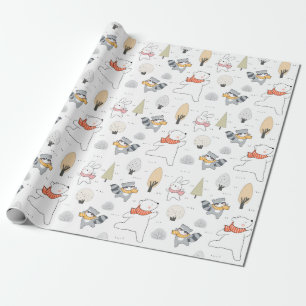 Cadeau Papier d'enveloppement pour animaux forestiers ado