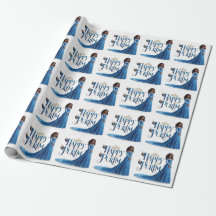 Papier d'enveloppement Princess Purim Bleu