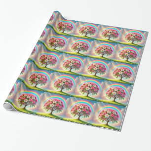 Cadeau Papier d'enveloppement Rainbow Plumeria