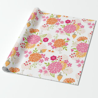 Cadeau Papier d'enveloppement rose et orange