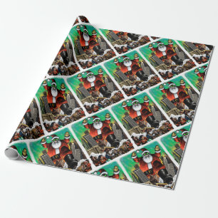 Cadeau Papier d'enveloppement Santazilla