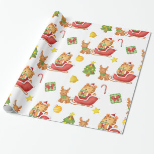 Cadeau Papier d'enveloppement Tigre Aquarelle Cute