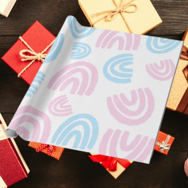 Cadeau Papier d'enveloppement TransPride Pastel Arc-en-ci (Créateur téléchargé)