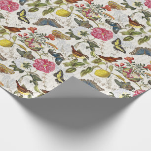 Cadeau Papier d'enveloppement vintage de papillons botani