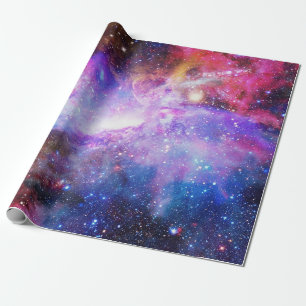 Cadeau Papier d'enveloppement violet de galaxie spatiale