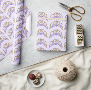 Cadeau Papier d'enveloppement violet et or