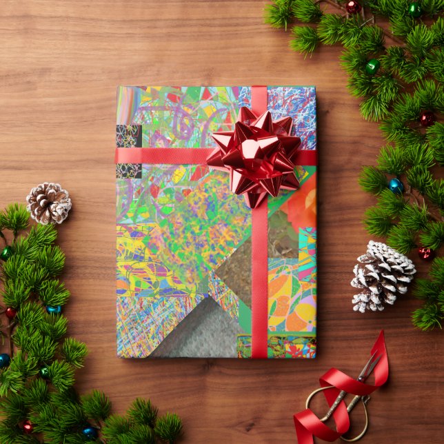 Cadeau papier design patchwork avec de nombreux modèles a (Cadeau de vacances)