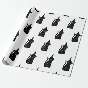 CADEAU PAPIER EN LAVAGE CHAT NOIR AVEC CASQUETTE
